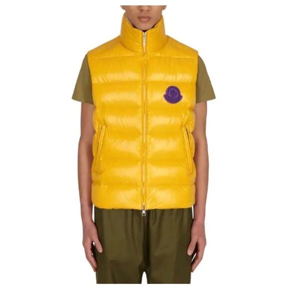 Moncler 1952 Park Down Puffer Vest Yellow Men Size 3 Zip Front - Picture 6 of 16